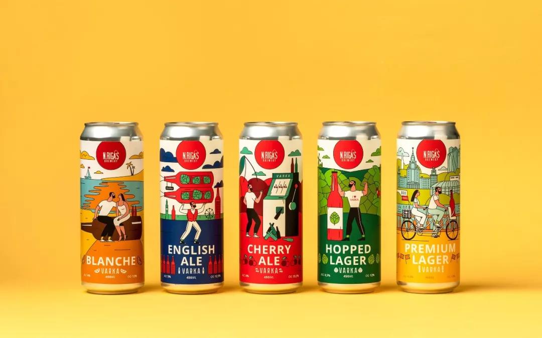 插畫風啤酒產(chǎn)品包裝設計（啤酒）